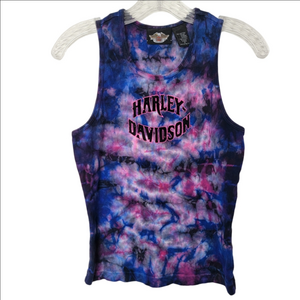 Harley-Davidson Women's Tie-Dye Tank Top - Blue and Pink